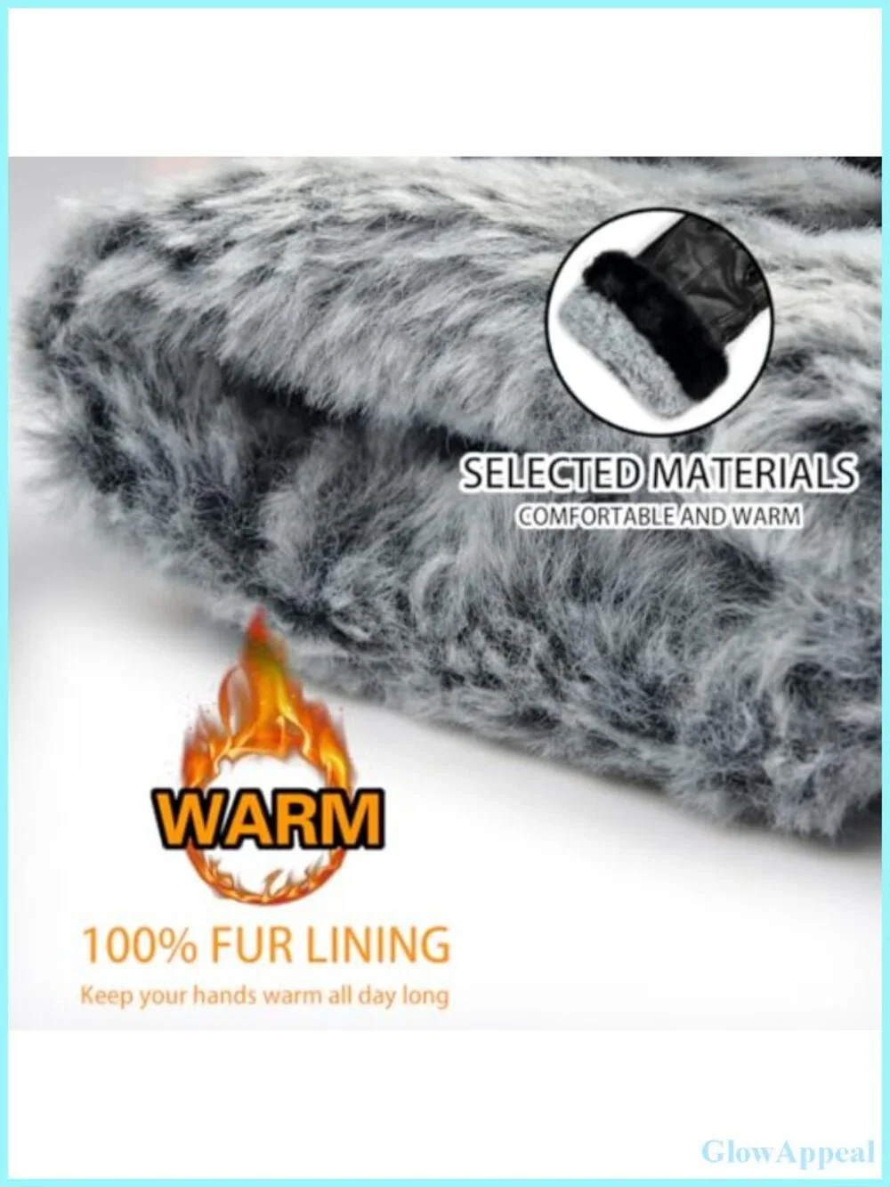 Womens Sheepskin Leather Gloves Fur Lined Winter Warm